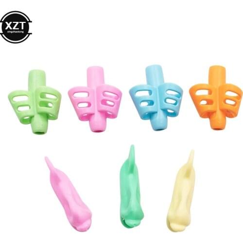 7pcs/lot pencil grips Non-toxic Children Pencil Holder Pen Writing Aid Grip Posture Correction Tools Office School Supplies