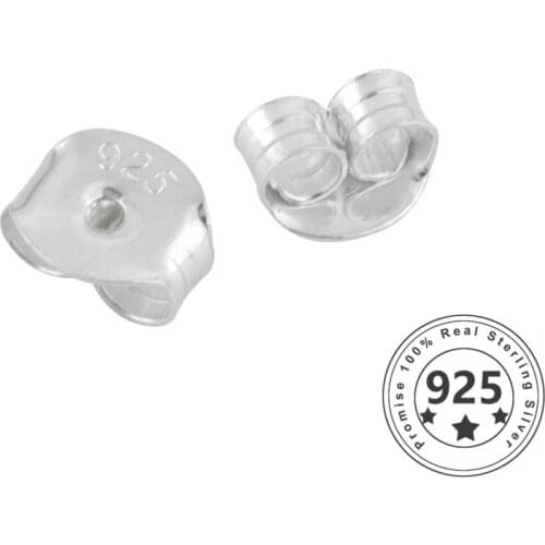 925 Sterling Silver Butterfly Earring Back Plug Earring Settings Base Ear Studs Back Metal Earback Earring Stopper for Findings