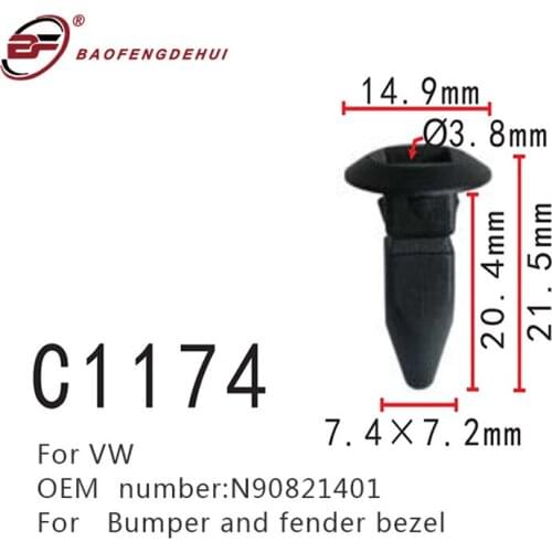 Vehicle Bumper And Fender Bezel Clip Clamp Fastener N90821401 For Audi A3 A4 A6 VW GOLF MK4 Passat