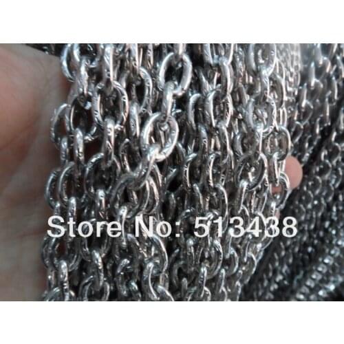 Free ship! 50 meters Sales promotion!Stainless Steel 10mm printing oval link chain.jewelry finding DIY necklace wholesa in Bulk