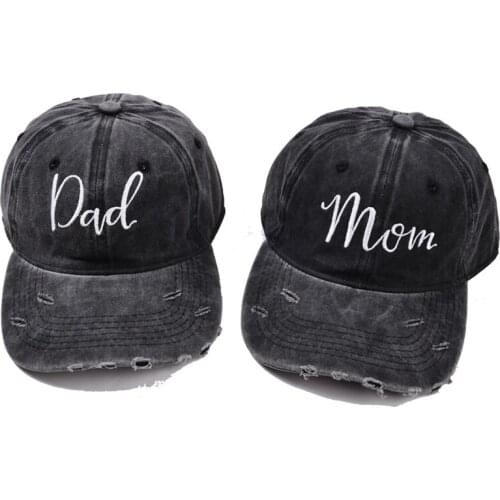 WZCX Embroidered Letters Dad Mom Hole Couples Snapback Caps Adjustable Sun Protection Outdoor Men Baseball Cap Dad Hat