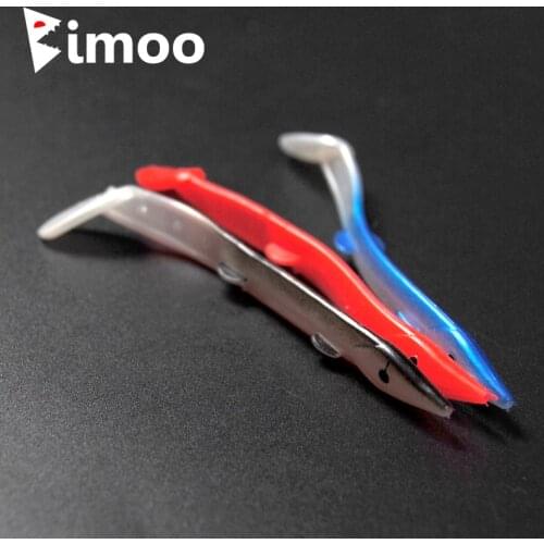 Bimoo 8.5cm 1.15g Orange Bule Black Eel Style Jelly Lures Pollock Fishing Bait Fishing Lure Soft Bait