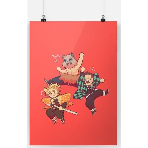 Tanjiro Zenitsu Inosuke cute canvas painting decor wall art pictures bedroom study home living room decoration prints poster