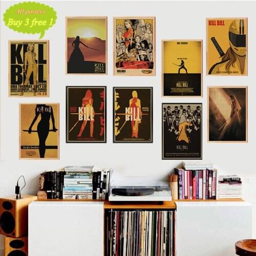 Kill Bill Vol.1 classic Quentin movie film kraft paper Cafe bar poster Retro Poster decorative painting