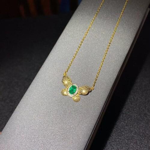 Classic natural emerald necklace, royal style, world famous gem, good quality, low price, 925 silver