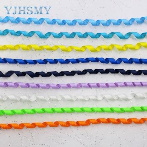 L-20602-473 6mm Solid color waves print Pattern Ribbon , 5 yards DIY handmade hair accessories Material , Bow Decoration
