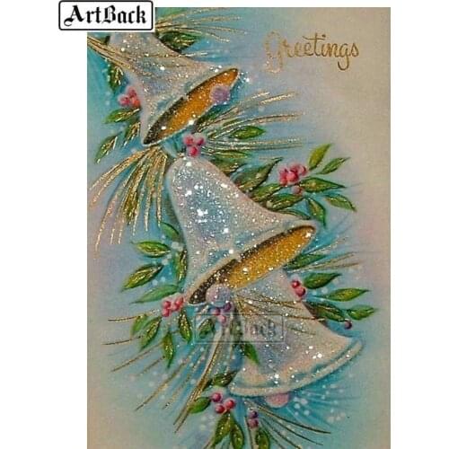 Top Selling 5d Diy Diamond Painting Christmas Bell Icon Set Full Square Drill Diamond Embroidery 3d Diamond Mosaic Artwork