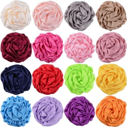 New Lovely headdress satin fabric clothing accessories girls Headdress rolled Hair flower for Hair band