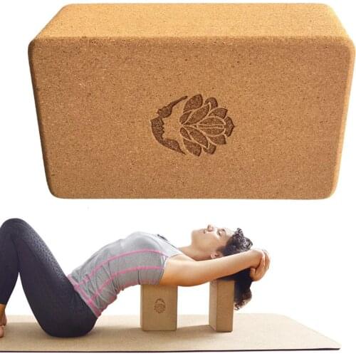 Cork Yoga Brick Natural Secure Non-slip High Density Yoga Brick Indoor Stretching Aid Gym Pilates Yoga Block