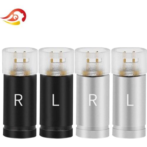 QYFANG 1 Pair 2Pin Earphone Plug Wire Connector Transparent Audio Jack Socket For IE8 IE8I IE80 Headset Frosted Shell Adapter