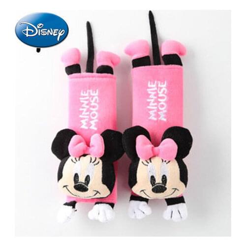 Disney Mickey Mouse Car Seat Belt Shoulder Cover Insurance Lengthened Men and Women Cute Cartoon Minnie Car Decoration