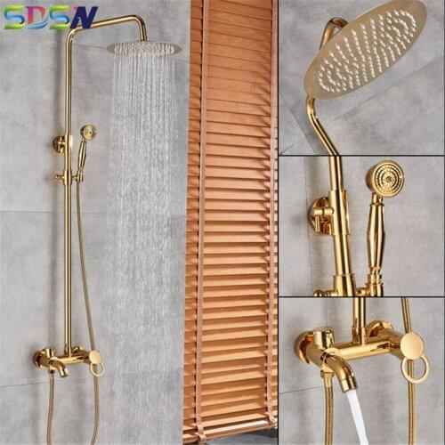 Faucet Bathroom Shower Set Hot and Cold Bath-mixer Round Shower Head Waterfall Shower System Bathtub Faucet Modern Shower Set