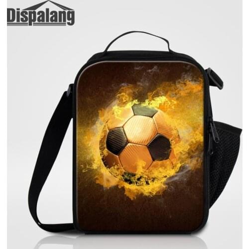 Dispalang Small Oxford Thermal Bag Cool Footballs Printed Men Insulated Lunch Bags Boys Lovely Picnic Food Box Thermo Cooler Bag
