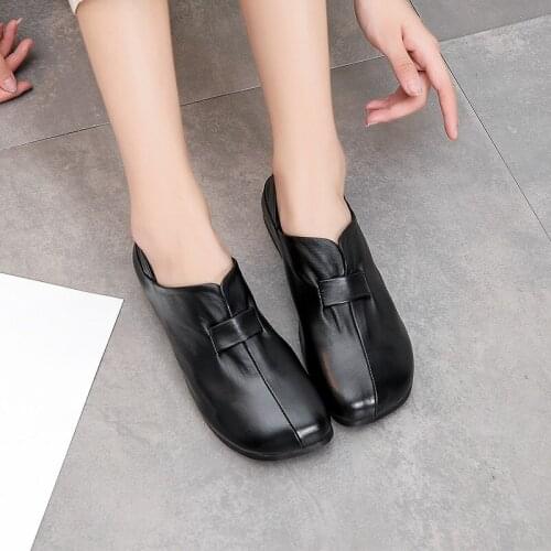 2021 New Mother Shoes Soft Bottom Women Flats Genuine Leather Women Loafers Moccasins Comfort Oxford Shoes Genuine Leathe Shoes