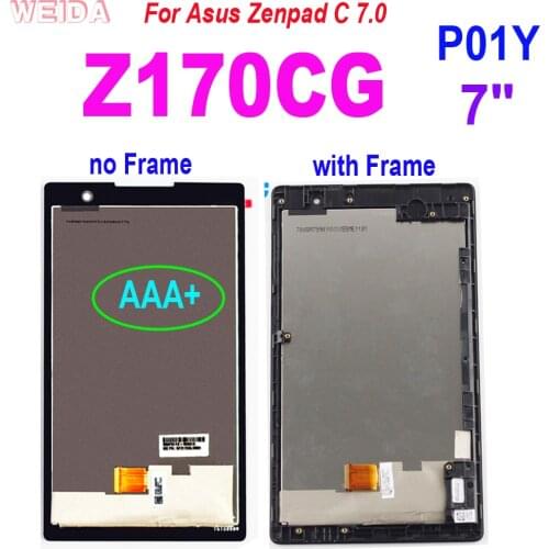 7" For Asus Zenpad C 7.0 Z170CG P01Y Z170 LCD Display Touch Screen Digitizer Assembly with Frame for Z170CG LCD Replacement
