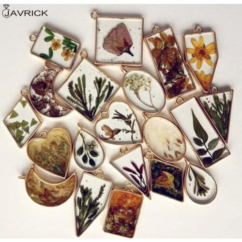 10Pcs Round Pendant Press Flower DIY UV Resin Blank Frame Bezel Jewelry Making