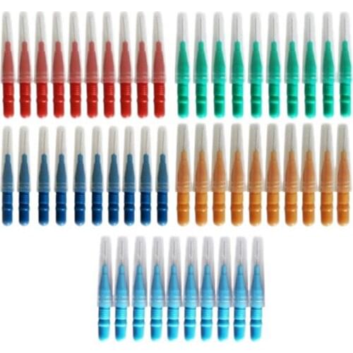 100Pcs Interdental Brush Teeth Soft Picks Tooth Floss Interdental Brush Refill Toothpick Cleaners