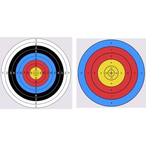 20 Pcs 5 /10RingS Full Ring Spots Archery Target Paper Bow Arrow Outdoor Sports Hunting Accessories