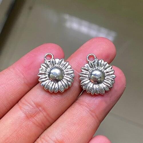 24pcs 19x16mm Sunflower Pendants Charms Jewelry Making DIY Bracelet Necklace Handmade Crafts