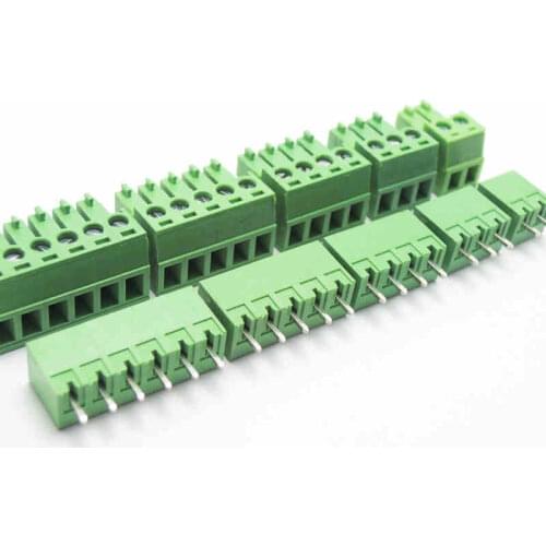 3.81mm Spacing PCB Plug-in Screw Terminal Blocks, Plug + Straight Pin Socket 2 pin to 16 pin