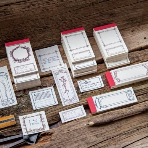 50Pcs Retro Carpenters Cabin Series Memo Pad Message Notes Decorative Simple Notepad Note Paper Memo Stationery Office Supplies