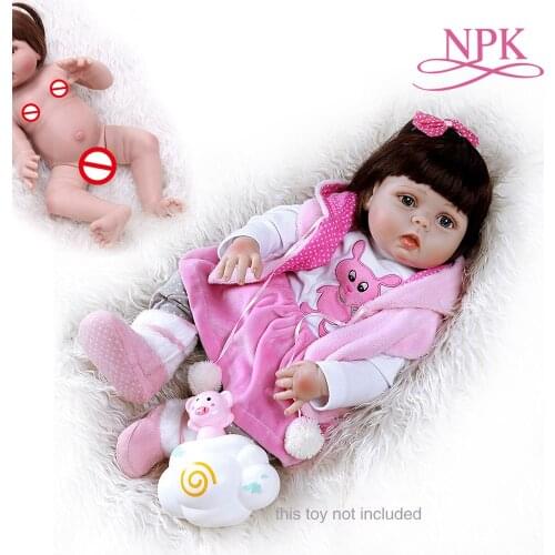 56CM reborn toddler baby girl doll full body soft silicone in pink dress sweet bebe doll reborn Bath doll Anatomically Correct