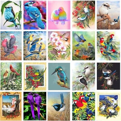 5D Diy Diamond Embroidery Mosaic Paintings Full Square Round Rhinestone Animals Parrot Picture Wall Art Home Bedroom Decoration