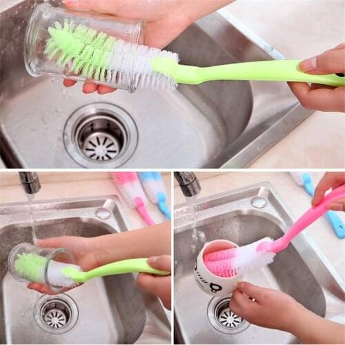 Glass Cleaning Brush Long Handle Cup Brush Wineglass Bottle Coffe Tea Glass Cup Cleaning Brush Home Kitchen Cleaning Accessories