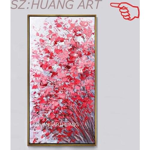 Handpainted Free Shipping Pictures Impression of modern Flowers Art Oil Painting on Canvas Beautiful Wall Stickers Home Decor