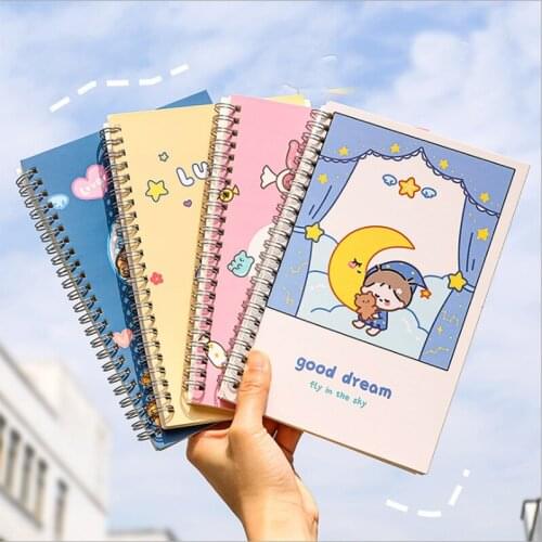 4PC/SET A5 Notebook Diary Planner Organizer Agenda Coil Hand Book Cute Spiral Journal BOOK School Painting DIY Sketchbook