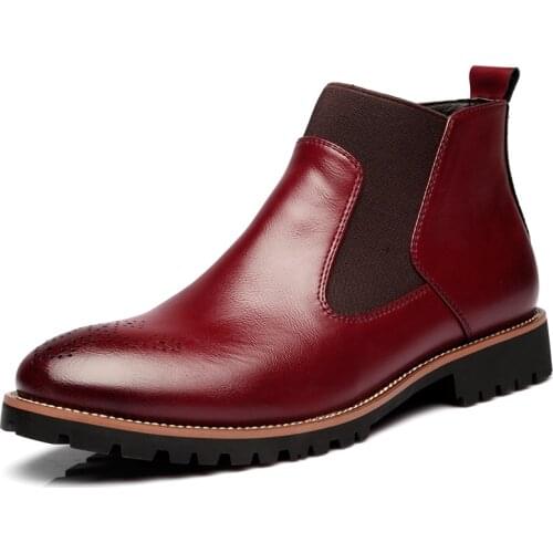 Genuine Leather Ankle Chelsea Boots Men Winter Work Shoe Vintage Classic Male Casual Motorcycle Boots Cowboy Botas 2020 Mazefeng
