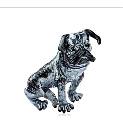 RONGQING 1Pcs/Lot Realistic English Bulldog Brooches for Men and Women Animal Lovers Kids Jewelry Gifts