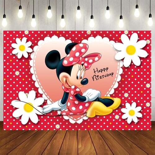 Childrens Birthday Decoration Wall Party Backdrops Mickey Mouse Custom Background Photozone Disney Minnie Wedding Decorations