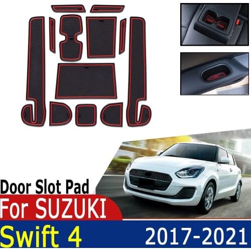 Car Door Groove Mat Auto Anti-Slip Cup Mat Non Slip Door Gate Pad For Suzuki Swift 4 2021-2017 Car Accessories Детали интерьера
