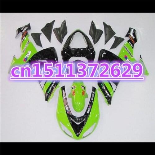 Hot sales Fairings For KAWASAKI 06-07 NINJA ZX10R 06 07 ZX-10R Green black ZX 10R 10 R 2006 2007 Body Fairing Kit D