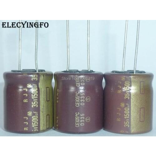 5pcs 1500uF 35V1500uf Japan ELNA RJJ Series 18x20mm Low Impedance High Reliability 35V1500uF Capacitor for Audio