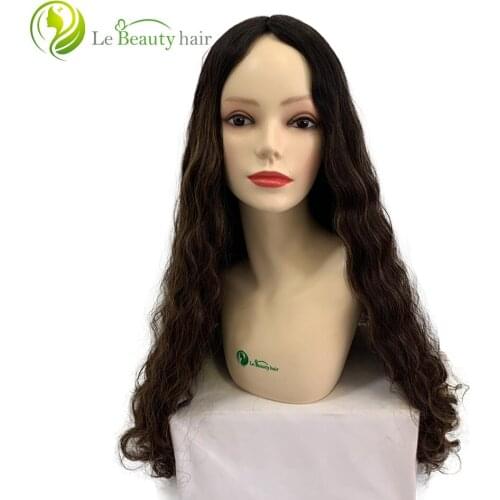 Le Beauty Hair Jewish Kosher Wig Natural Hair Wigs Jewish Art Silk Top European Virgin Hair Wig Free Shipping For Young Women