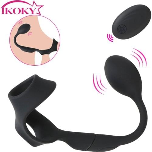 Waterproof Butt Plug Delay Ejaculation Ring Anal Plug 10 Speed Male Prostate Massager Prostate Stimulator Toy For Men