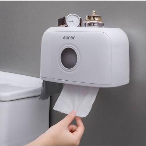 Multifunction Bathroom Tissue Box Roll Paper Organizer Holder Toilet Paper Case Bathroom Storage Shelf