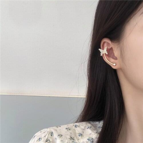 Fashion creative simplicity temperament full of asymmetric butterfly ear nail ear bone clip super fairy girl