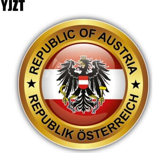 YJZT 12.5CM*12.5CM Motorcycle Decal Austria Coat Of Arms REPUBLIK PVC Car Sticker 6-1298