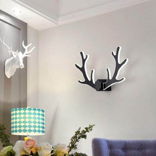 Antler wall lamp bedside bedroom Nordic simple living room creative decoration aisle post modern children led wall lamp
