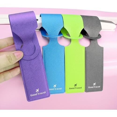 New 1PC PU Luggage Tag Cover Creative Accessories Suitcase ID Address Holder Letter Baggage Boarding Tags Portable Label