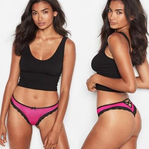 New Fashion Sexy Nylon Panties Ladies Lace Breathable Women Low Waist Stitching Girls Color Bow Briefs