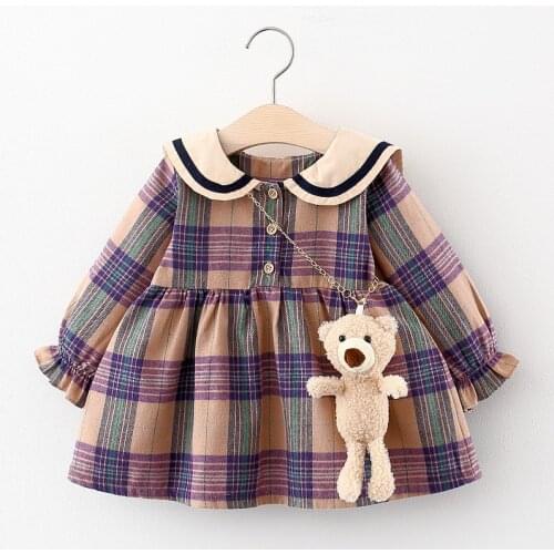 Baby Girl Clothes Dress Autumn Newborn Cotton Corduroy Rompers Long Sleeve Dress + Small Satchel Robe Nina Fille