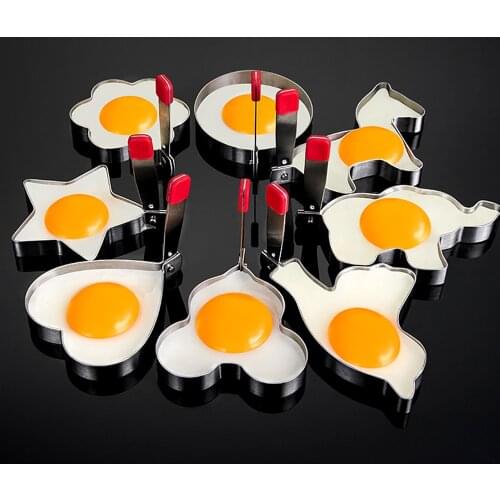 Omelette breakfast heart-shaped fried egg mold fried kitchen knife non-stick abrasive model stainless steel 2pcs baking