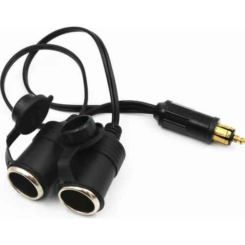 Hella(Din) to Dual Standard Cigarette Lighter Adapter - Cable extension (Not Suitable for Cars)