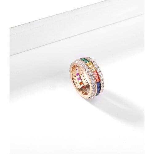 Clear Colorful Cubic Zircon Engagement Ring For Women Gold Silver Color Ring Wedding Jewelry 2021 Fashioin Accessories Luxury