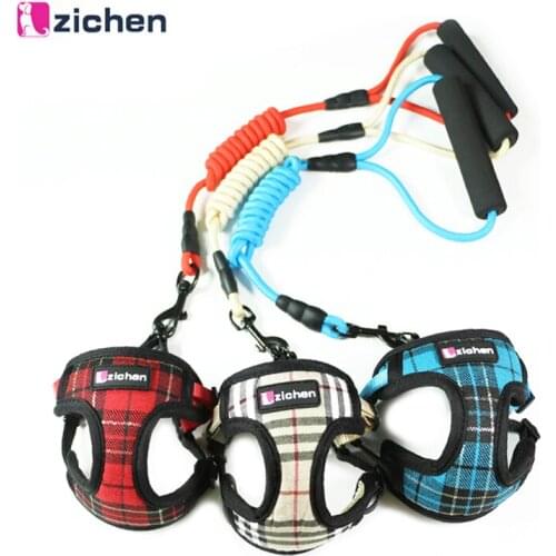 Adjustable Nylon Dog Harness Vest Denim Satin Mesh Thicken Fabric Foam Comfort Handle For Medium Small Pets Accessories 3 Colors