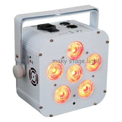 4XLOT Dj stage light battery quad rgbwa uv 6in1 par light 6x18w battery wireless dmx led uplight for wedding event equipment